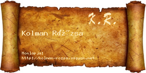 Kolman Rózsa névjegykártya