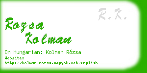 rozsa kolman business card