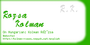 rozsa kolman business card